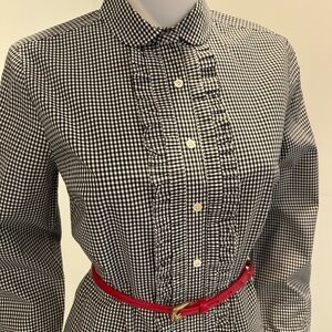 J Crew Black ck and White Gingham Blouse